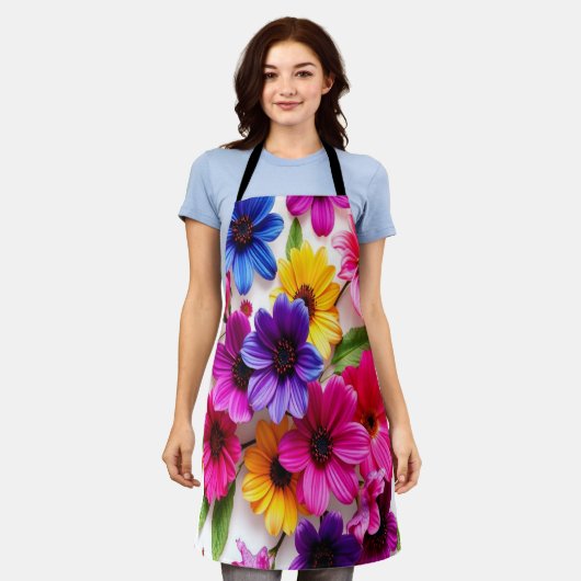farbige Blume Schürze (Getragen)