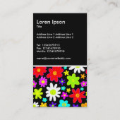 Farbige Blume - Schwarz Visitenkarte (Rückseite)