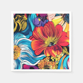 Farbige Blume Serviette