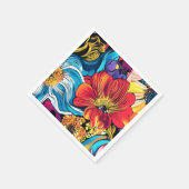 Farbige Blume Serviette (Ecke)