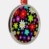 Farbige Blume Silbernes Ornament (Rechts)