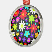 Farbige Blume Silbernes Ornament (Links)