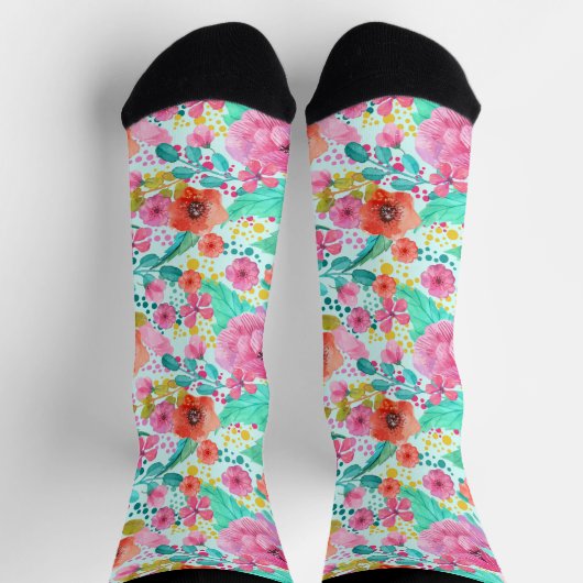 Farbige Blume Socken (Oben)