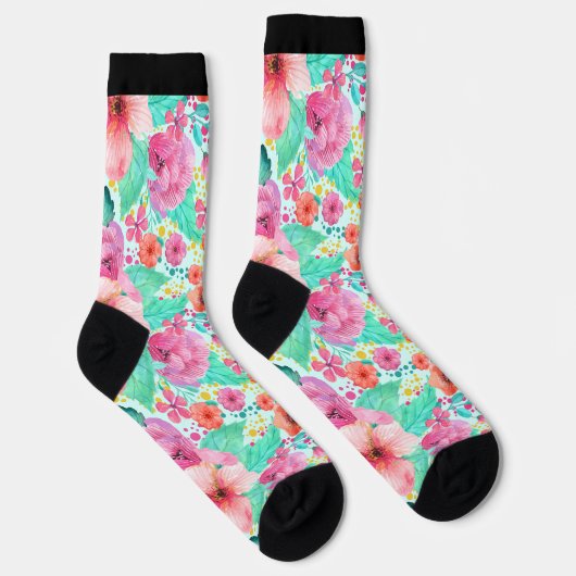 Farbige Blume Socken (Rechts)
