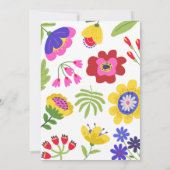 Farbige Blume Spaß Babydusche Einladung (Rückseite)