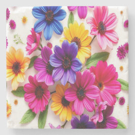 farbige Blume Steinuntersetzer