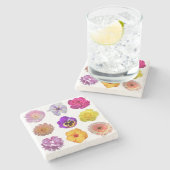 Farbige Blume Steinuntersetzer (Seitenansicht)