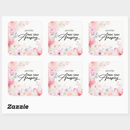 Farbige Blume Sticker (Blatt)