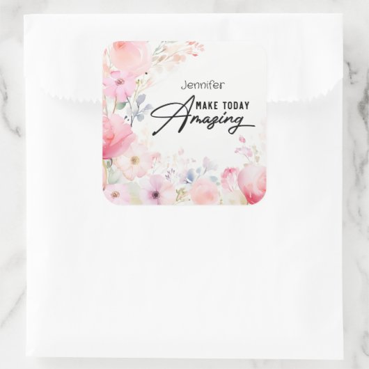 Farbige Blume Sticker (Tasche)