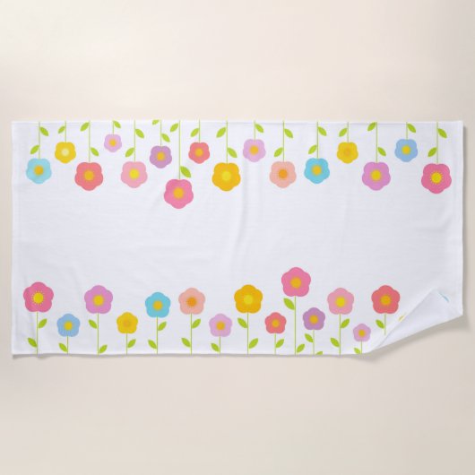 Farbige Blume Strandtuch (Vorderseite)