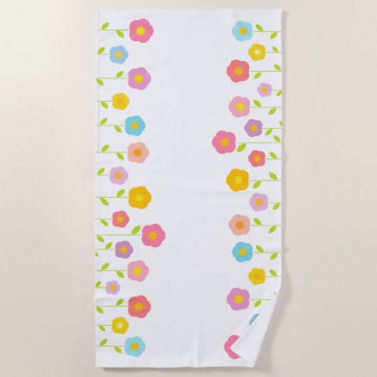 Farbige Blume Strandtuch (Vorderseite)