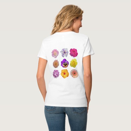 Farbige Blume T-Shirt (Rückseite Vollansicht)