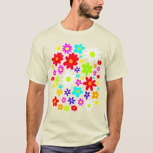 Farbige Blume T-Shirt (Vorderseite)