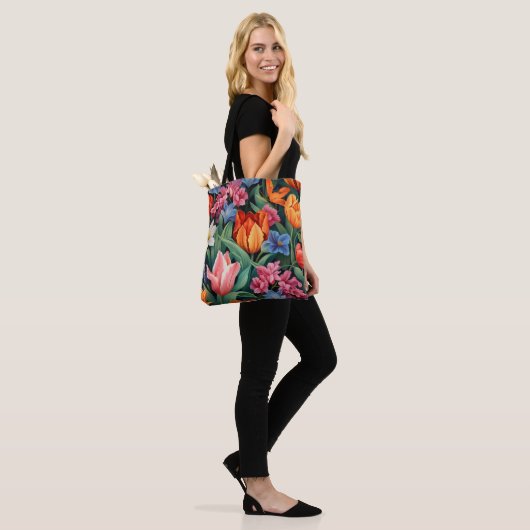 Farbige Blume Tasche (Am Model)