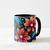 Farbige Blume Tasse (VorderseiteRechts)