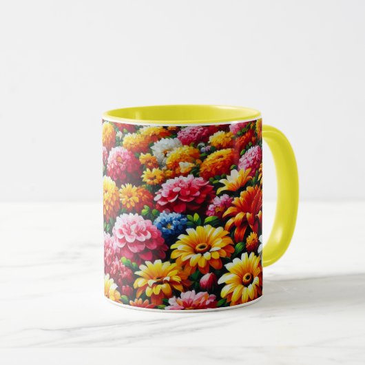 Farbige Blume Tasse (VorderseiteRechts)