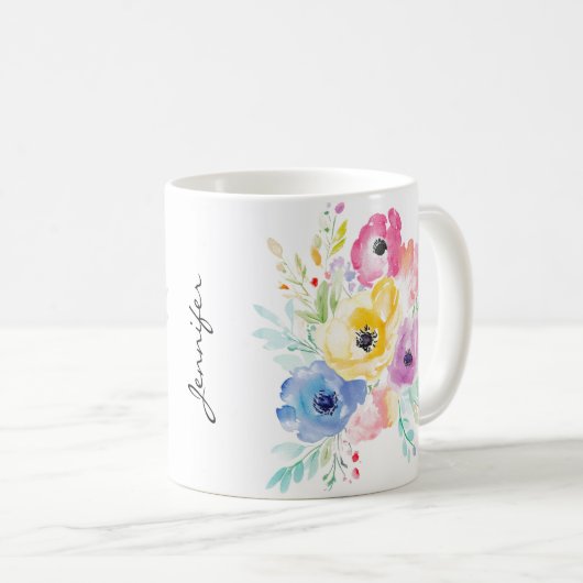 Farbige Blume Tasse (VorderseiteRechts)