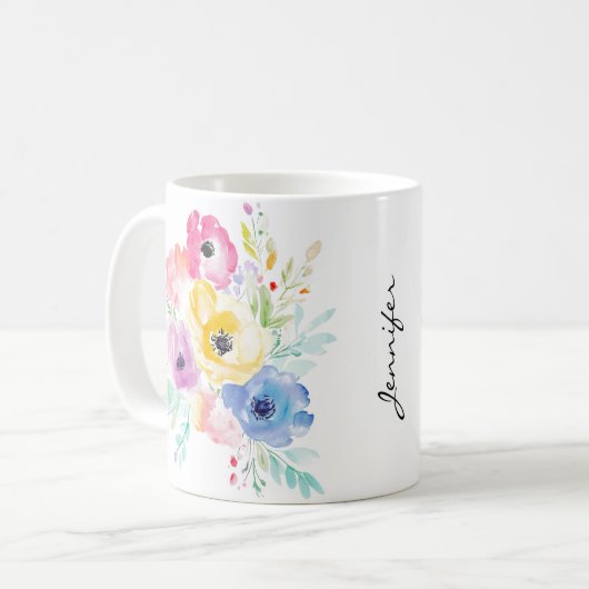 Farbige Blume Tasse (Vorderseite Links)