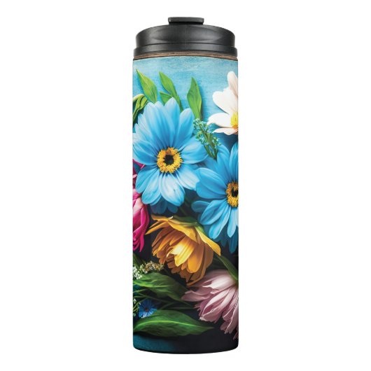 Farbige Blume Thermosbecher (Vorderseite)