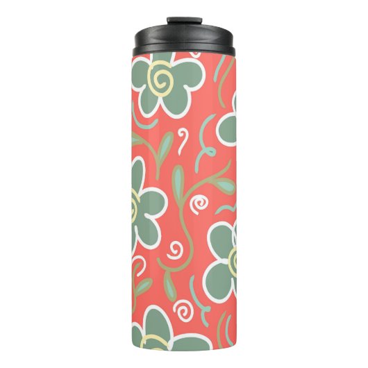 Farbige Blume Thermosbecher (Vorderseite)