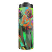 Farbige Blume Thermosbecher (Vorderseite)