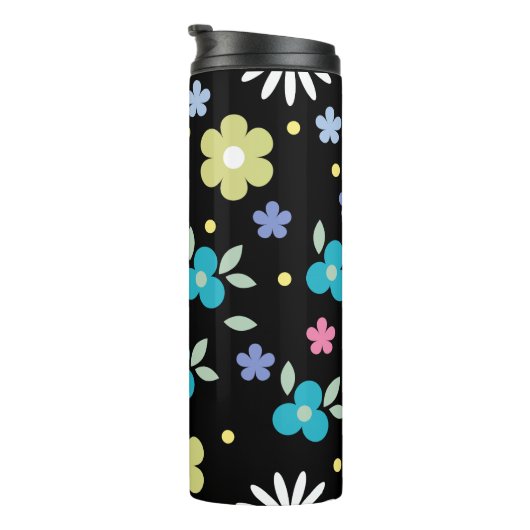 Farbige Blume Thermosbecher (Nach rechts gedreht)