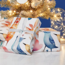 Farbige Blume Tiere Wrapping Paper