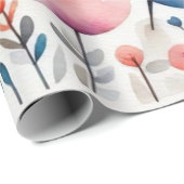 Farbige Blume Tiere Wrapping Paper Geschenkpapier (Rolleneckpunkt)