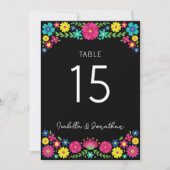 Farbige Blume TISCHNUMMER (Vorderseite)