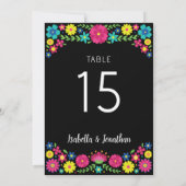 Farbige Blume TISCHNUMMER (Rückseite)