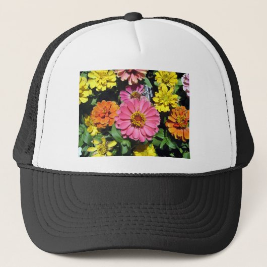 Farbige Blume Truckerkappe (Vorderseite)