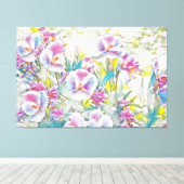 *~* Farbige Blume TV2 Stretched Canvas Print Leinwanddruck (Insitu (Holzboden))