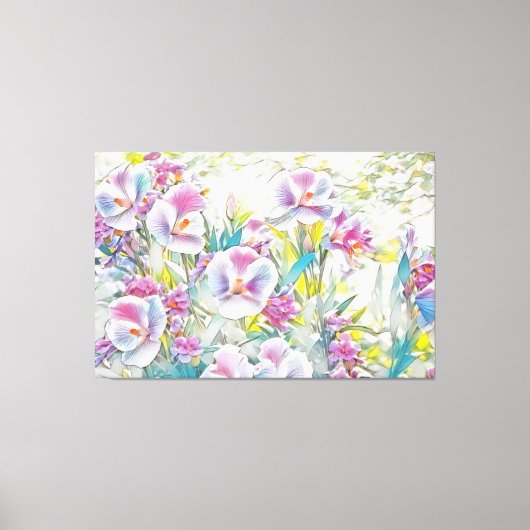 *~* Farbige Blume TV2 Stretched Canvas Print Leinwanddruck (Vorderseite)