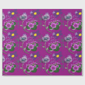 Farbige Blume über Lila Hintergrund Geschenkpapier (Flach)