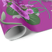 Farbige Blume über Lila Hintergrund Geschenkpapier (Rolleneckpunkt)