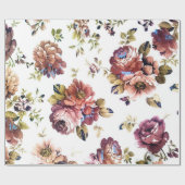 Farbige Blume über weißem Hintergrund Geschenkpapier (Flach)