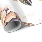 Farbige Blume über weißem Hintergrund Geschenkpapier (Rolleneckpunkt)