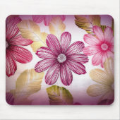 Farbige Blume und Blätter Mousepad (Vorne)