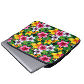 Farbige Blume und Blätter Muster-57577 Laptopschutzhülle (Vorne Knopf)