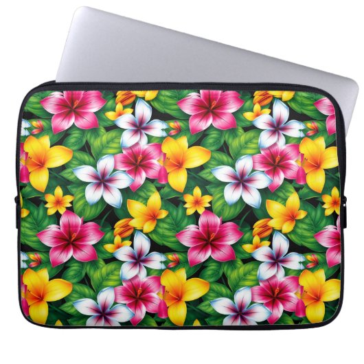 Farbige Blume und Blätter Muster-57577 Laptopschutzhülle (Vorderseite)