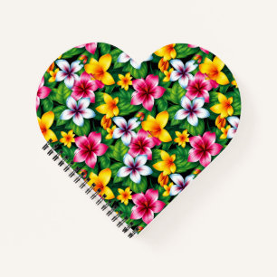 Farbige Blume und Blätter Muster-57577 Notizblock