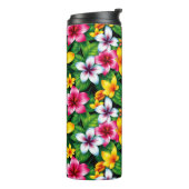 Farbige Blume und Blätter Muster-57577 Thermosbecher (Nach links gedreht)