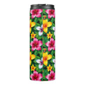Farbige Blume und Blätter Muster-57577 Thermosbecher (Rückseite)