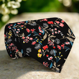 Farbige Blume und Blätter Muster Hochzeit Krawatte