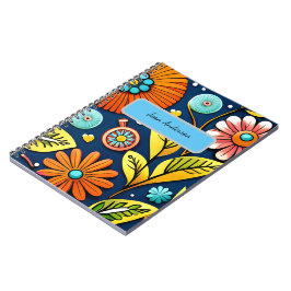 Farbige Blume und Blätter Spiral Foto Notebook Notizblock