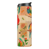 Farbige Blume und Papageienmuster Thermosbecher (Nach links gedreht)