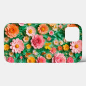 Farbige Blume und Schmetterlinge Case-Mate iPhone Hülle (Rückseite (Horizontal))
