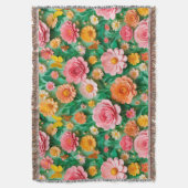 Farbige Blume und Schmetterlinge Decke (Vorderseite Vertikal)