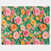Farbige Blume und Schmetterlinge Fleecedecke (Vorderseite (Horizontal))