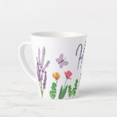 Farbige Blume und Schmetterlinge Monogramm H Milchtasse (Linke Ecke)